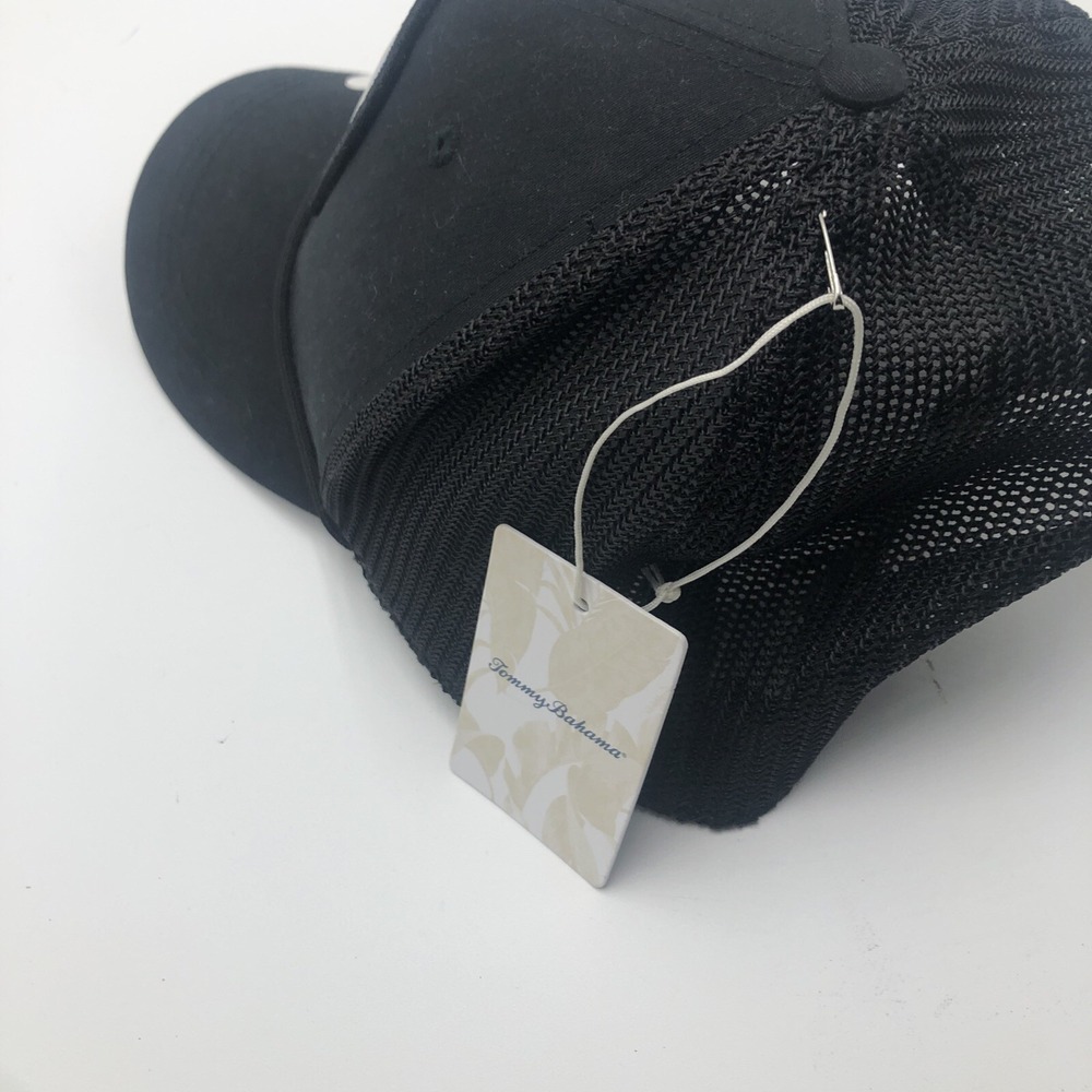 NWT Tommy Bahama Golf Cap Snap Back Adjustable Black Vented Golfing Front Patch - Picture 8 of 16